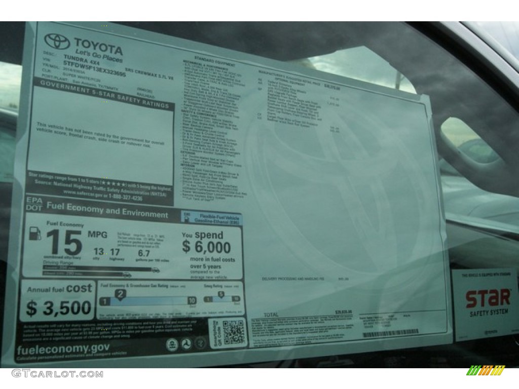 2014 Toyota Tundra SR5 Crewmax 4x4 Window Sticker Photo #85385811