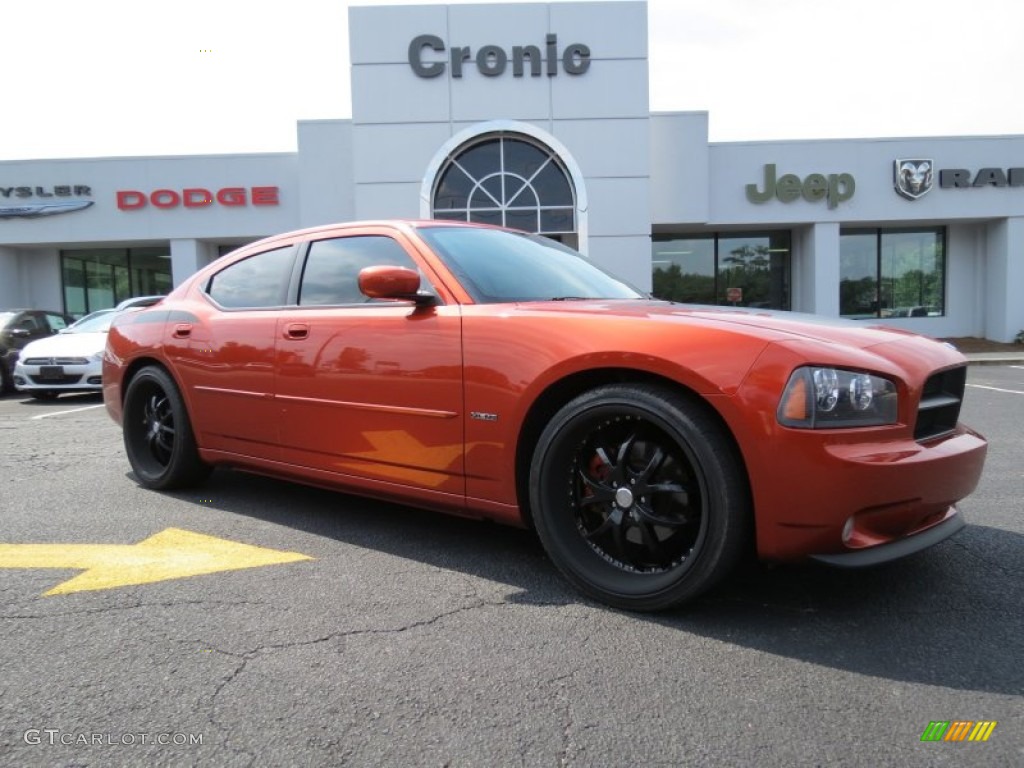 2006 Charger R/T Daytona - Go Mango! Orange / Dark Slate Gray/Light Graystone photo #1