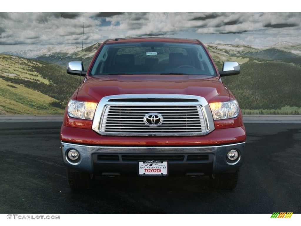 2013 Tundra Platinum CrewMax 4x4 - Barcelona Red Metallic / Black photo #3