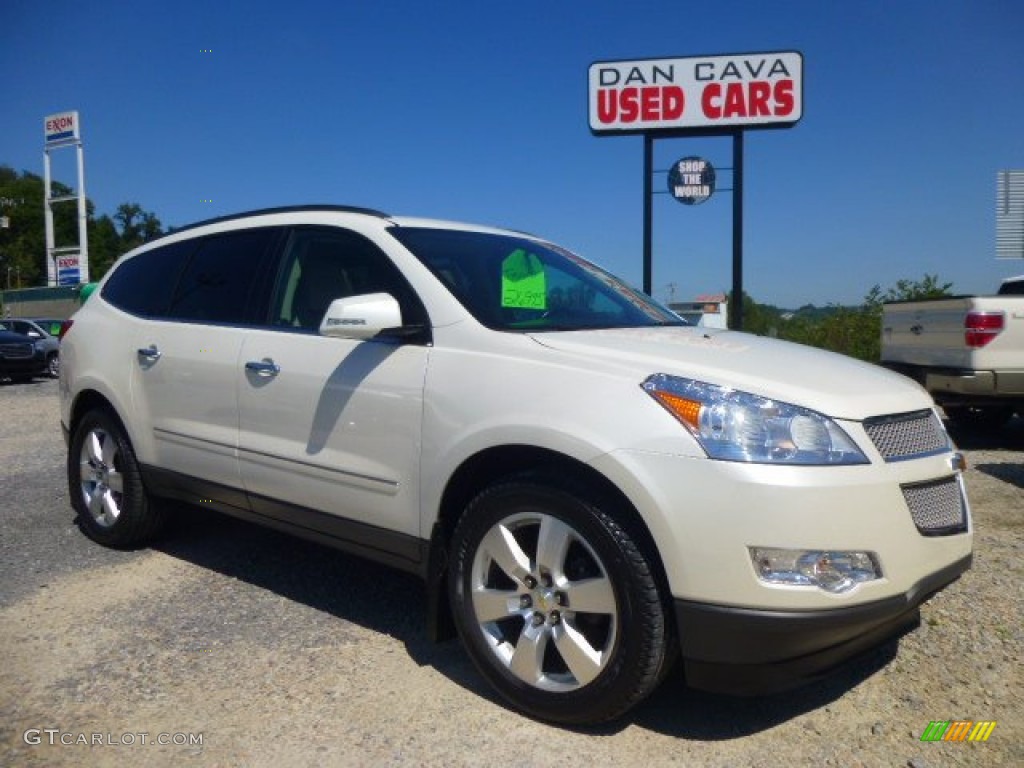 2011 Traverse LTZ AWD - White Diamond Tricoat / Cashmere/Ebony photo #1