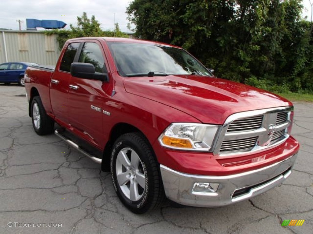 2010 Ram 1500 SLT Quad Cab 4x4 - Inferno Red Crystal Pearl / Dark Slate/Medium Graystone photo #2