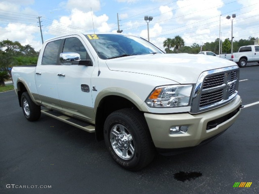 2012 Ram 2500 HD Laramie Longhorn Crew Cab 4x4 - Bright White / Light Pebble Beige/Bark Brown photo #10