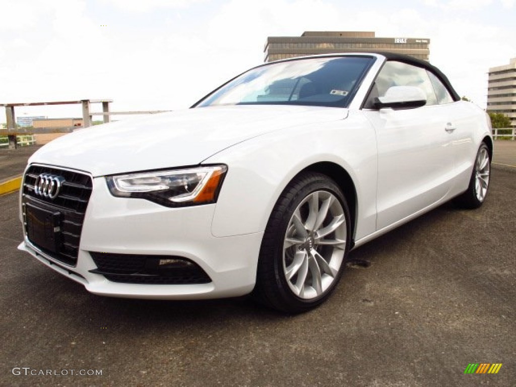 Glacier White Metallic 2014 Audi A5 2.0T quattro Cabriolet Exterior Photo #85394293