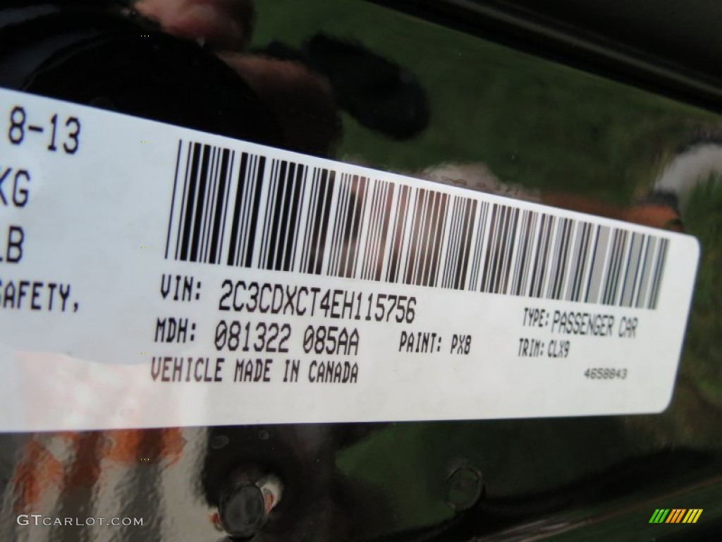 2014 Dodge Charger R/T Plus Color Code Photos
