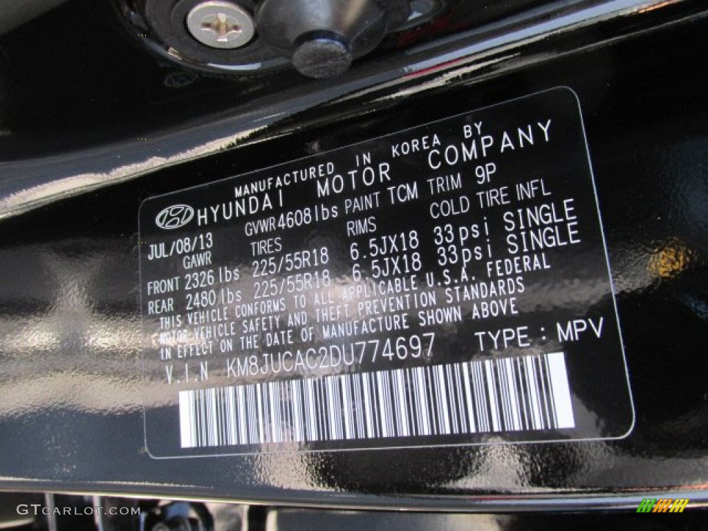 2013 Tucson Limited AWD - Ash Black / Black photo #20