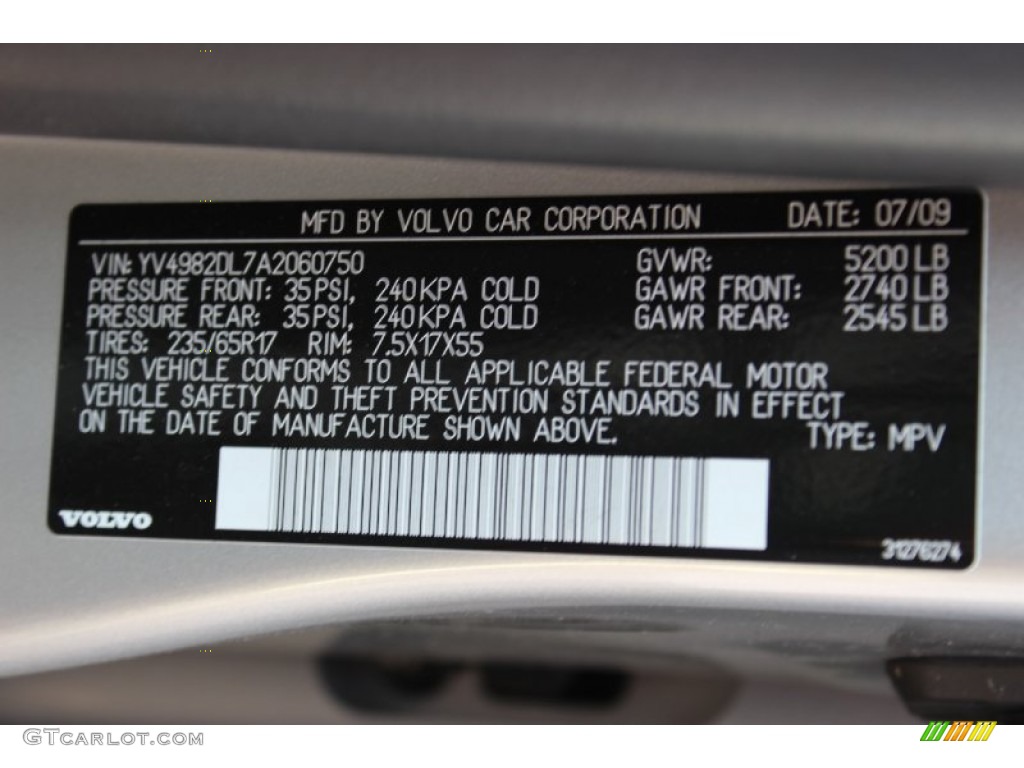 2010 XC60 3.2 - Silver Metallic / Anthracite photo #36