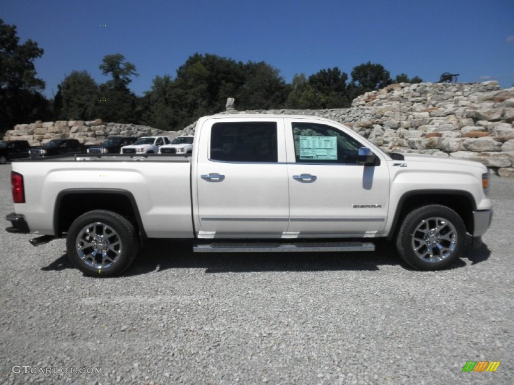 2014 Sierra 1500 SLT Crew Cab 4x4 - White Diamond Tricoat / Cocoa/Dune photo #1