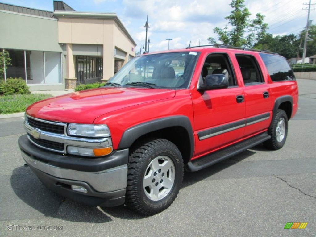 2005 Suburban 1500 LT 4x4 - Victory Red / Gray/Dark Charcoal photo #2