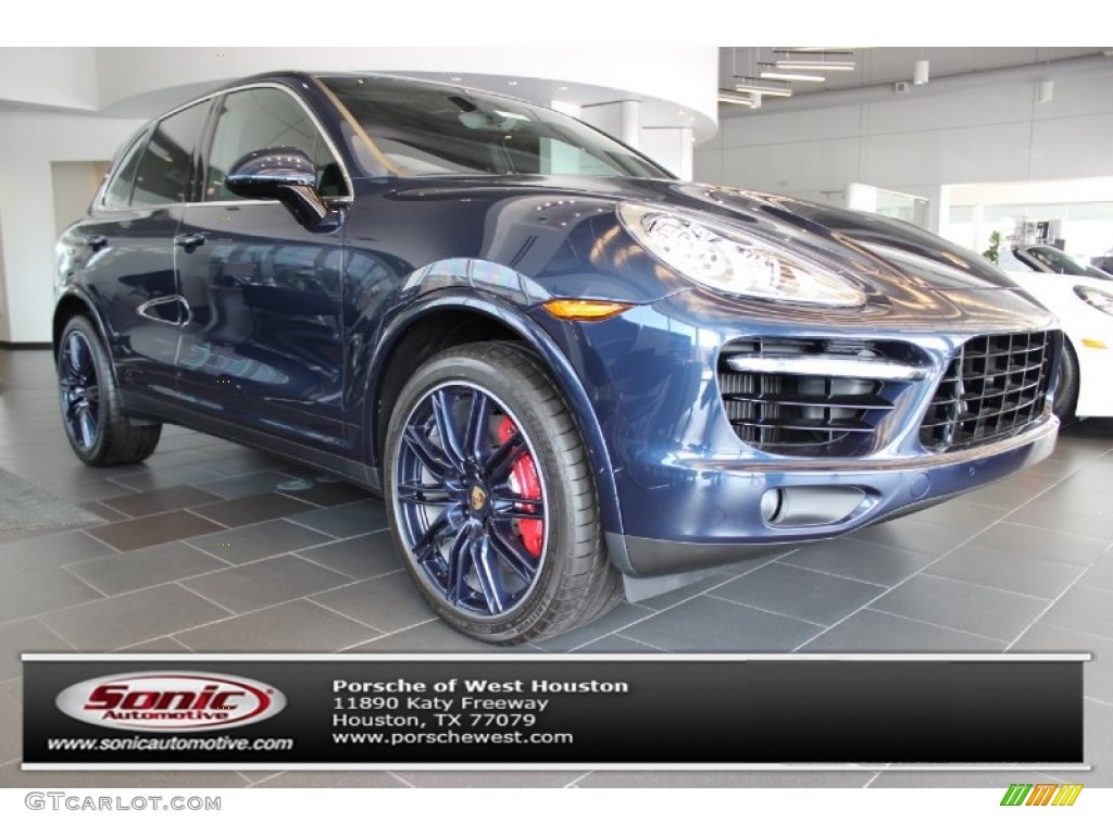 2014 Cayenne Turbo S - Dark Blue Metallic / Black photo #1