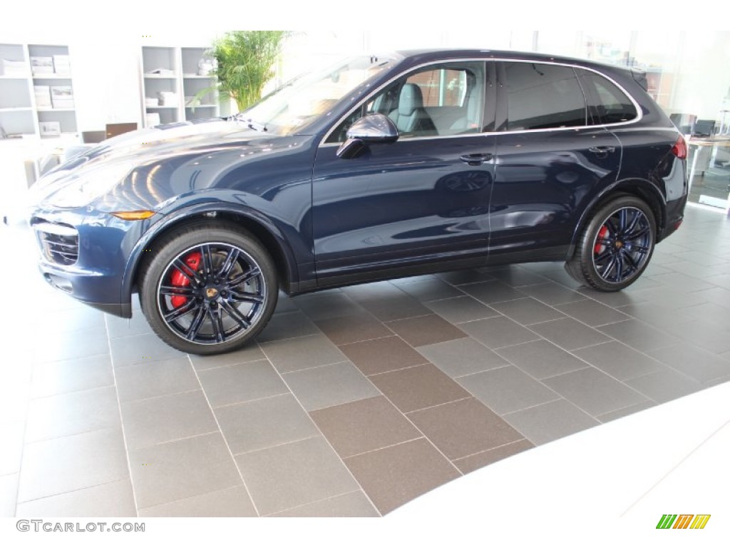 Dark Blue Metallic 2014 Porsche Cayenne Turbo S Exterior Photo #85402930