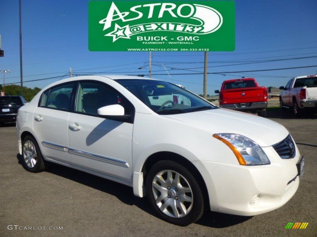 2012 Sentra 2.0 S - Aspen White / Beige photo #1