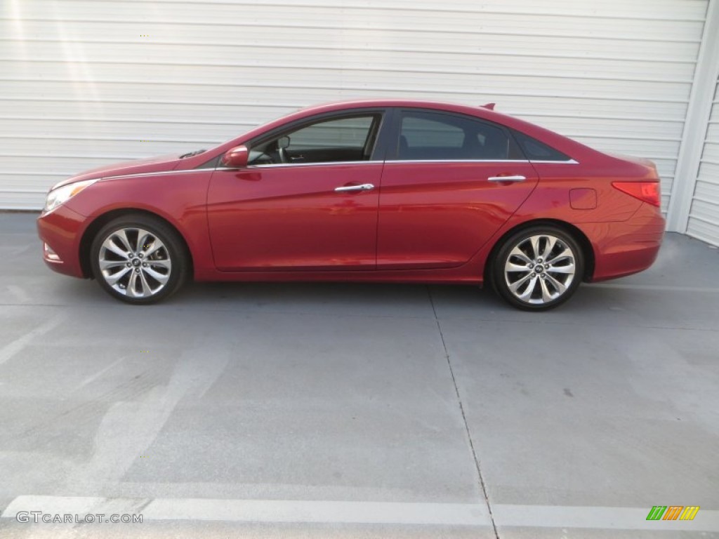 2012 Sonata SE - Sparkling Ruby Red / Black photo #6