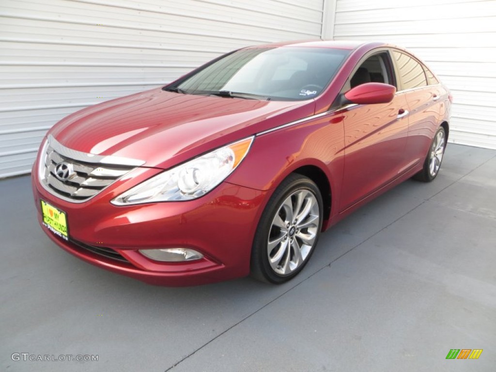 2012 Sonata SE - Sparkling Ruby Red / Black photo #7