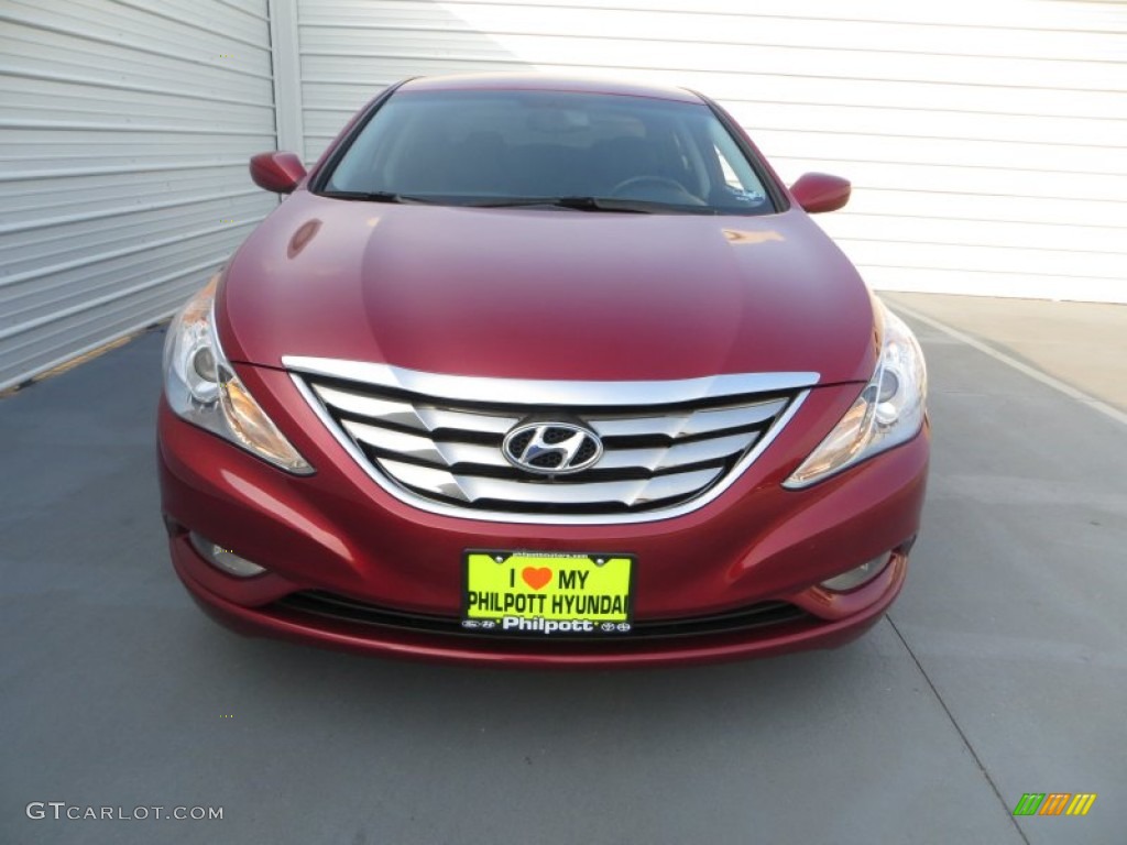2012 Sonata SE - Sparkling Ruby Red / Black photo #8