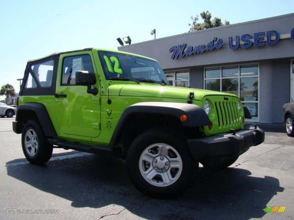 2012 Wrangler Sport 4x4 - Gecko Green / Black photo #26