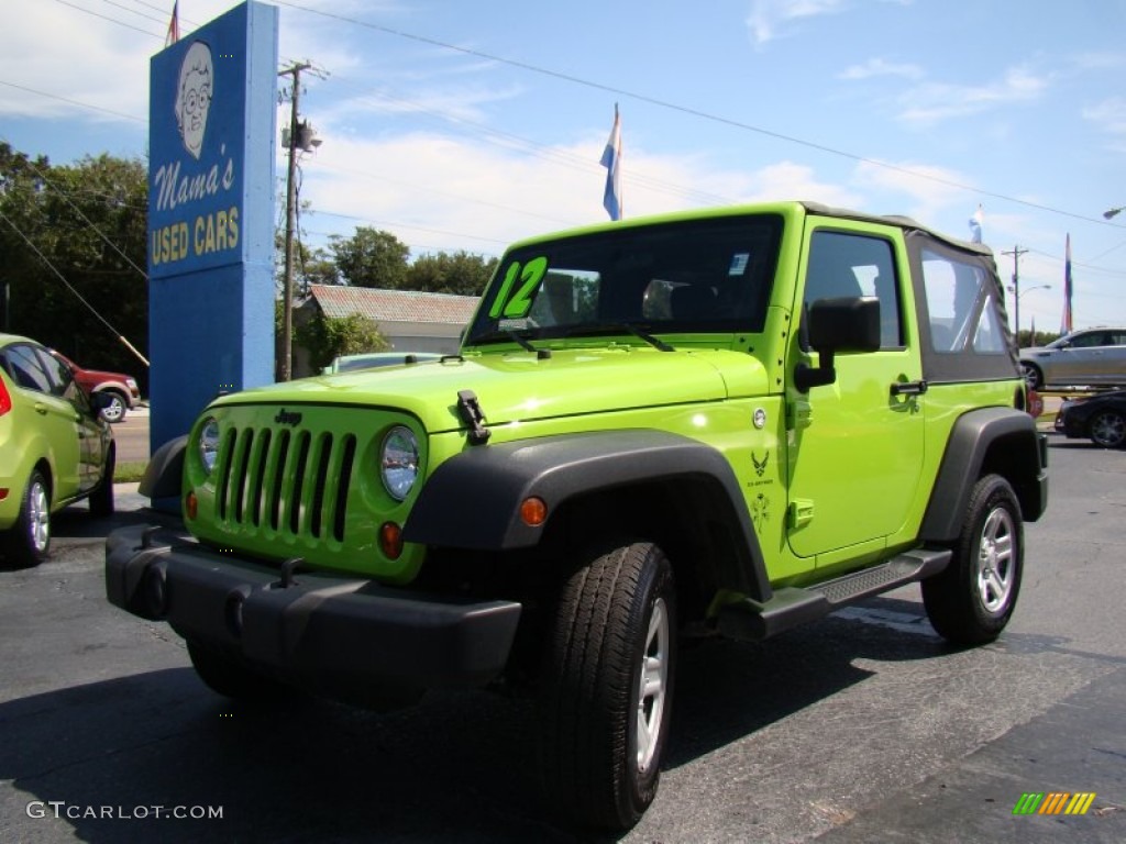 2012 Wrangler Sport 4x4 - Gecko Green / Black photo #27