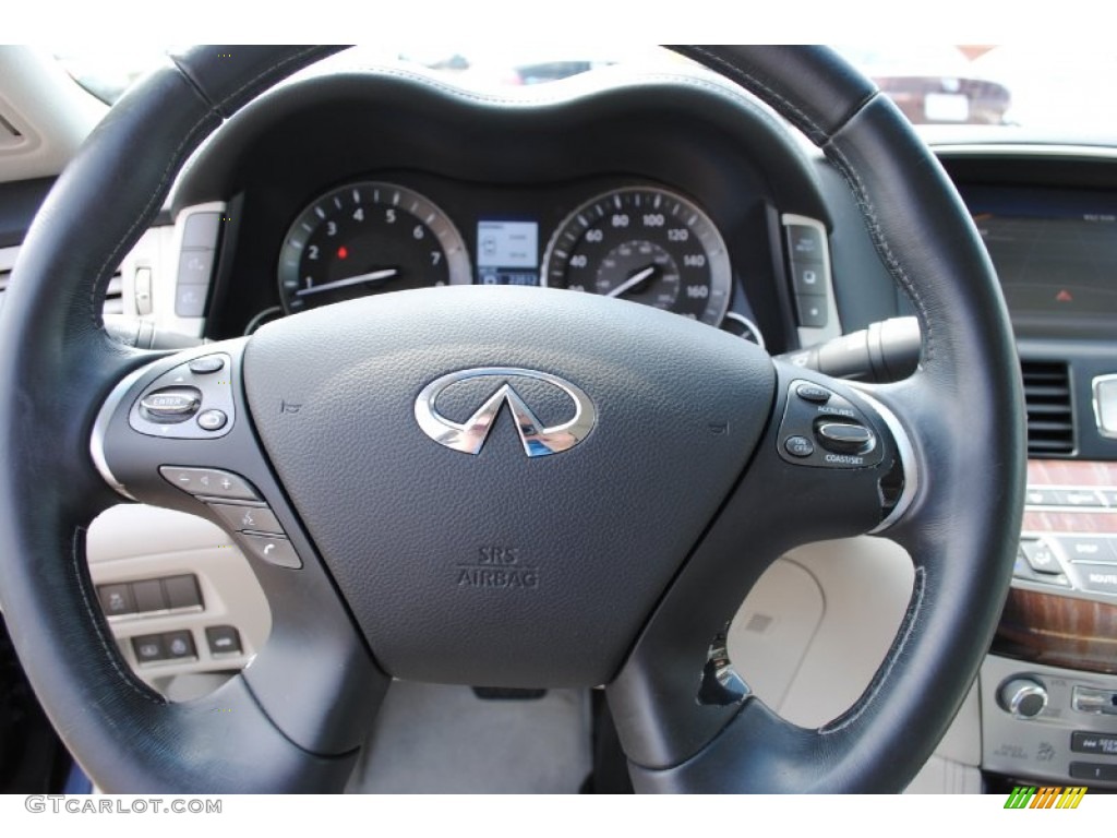 2011 Infiniti M 37 Sedan Stone Steering Wheel Photo #85412333