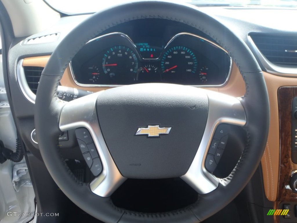 2014 Chevrolet Traverse LTZ Ebony/Mojave Steering Wheel Photo #85412966