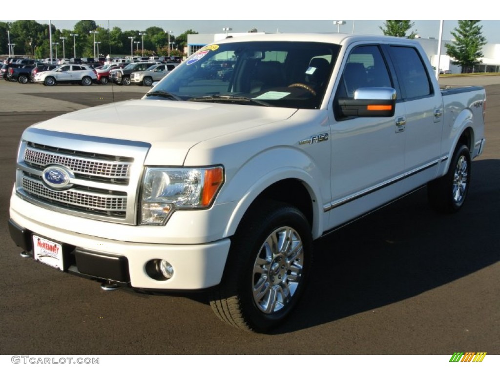 2010 F150 Platinum SuperCrew 4x4 - White Platinum Metallic Tri Coat / Sienna Brown Leather/Black photo #2