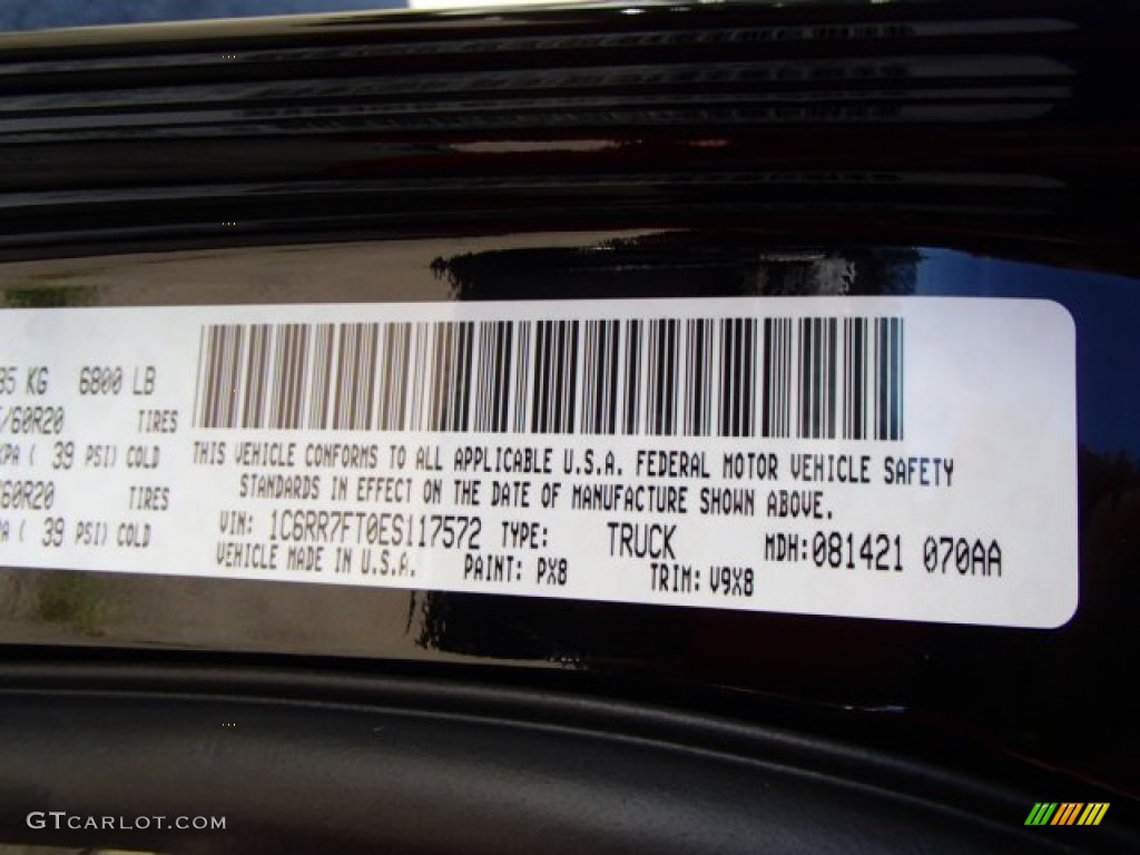 2014 1500 Color Code PX8 for Black Photo #85415205