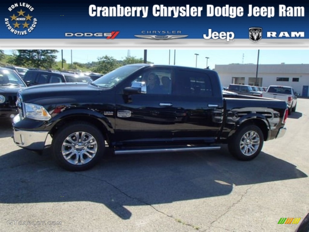 2014 1500 Laramie Longhorn Crew Cab 4x4 - Black / Longhorn Black/Cattle Tan photo #1