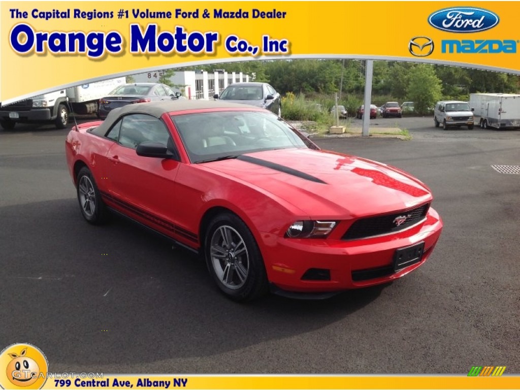 2010 Mustang V6 Convertible - Torch Red / Stone photo #1
