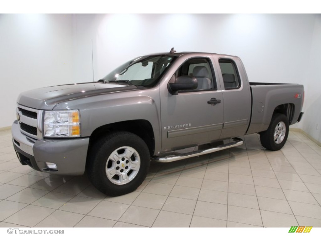 2009 Silverado 1500 LT Extended Cab 4x4 - Graystone Metallic / Light Titanium photo #3