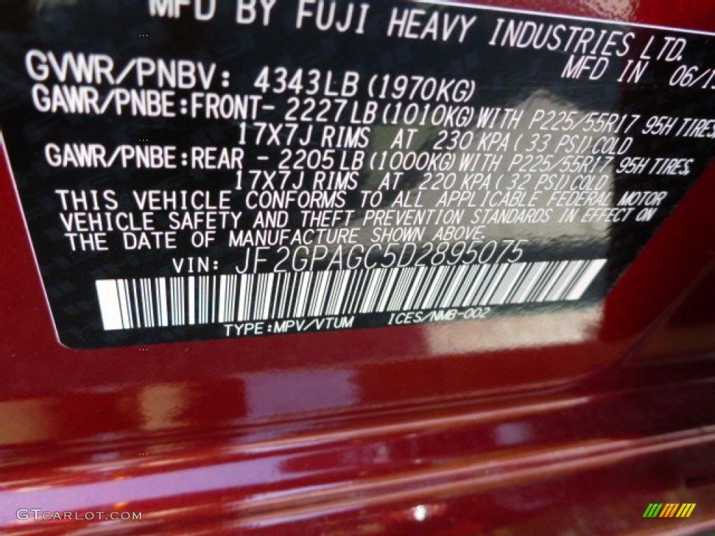 2013 XV Crosstrek 2.0 Limited - Venetian Red Pearl / Ivory photo #16