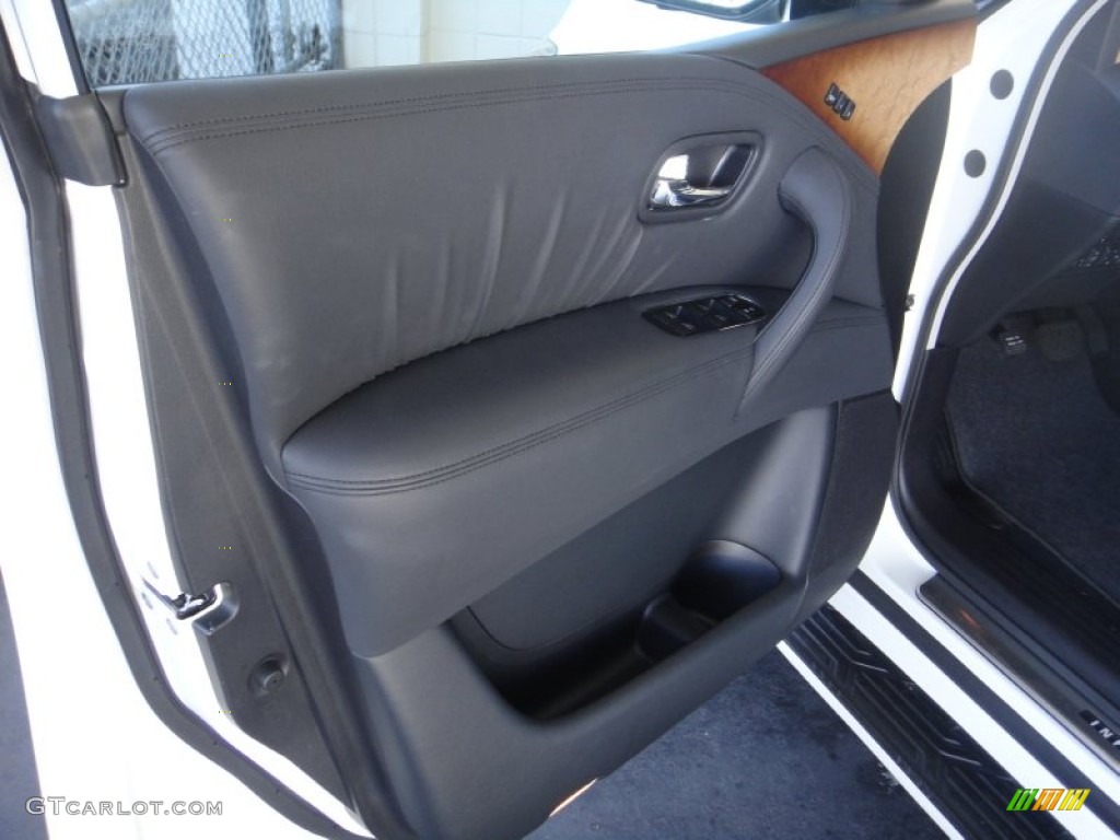 2012 Infiniti QX 56 4WD Graphite Door Panel Photo #85427127