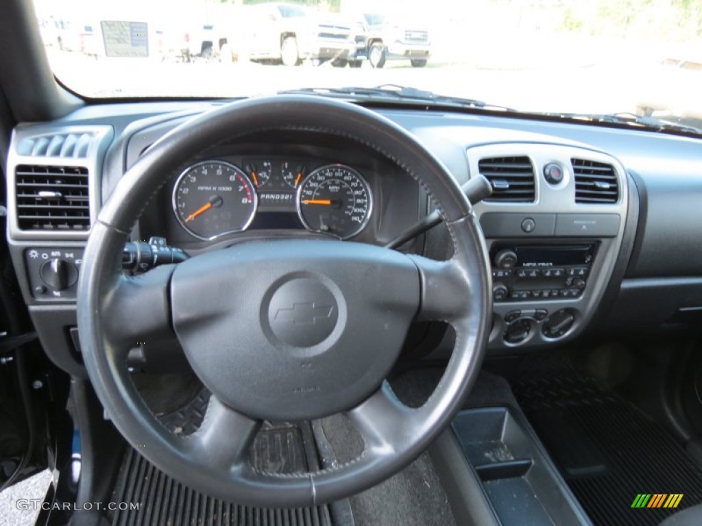 2012 Chevrolet Colorado LT Extended Cab Ebony Steering Wheel Photo #85427793