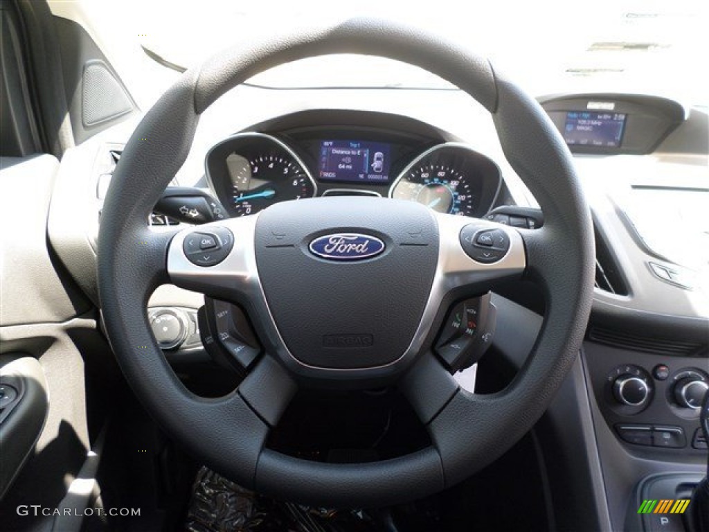 2014 Ford Escape S Charcoal Black Steering Wheel Photo #85429143