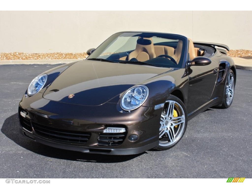 2008 911 Turbo Cabriolet - Macadamia Metallic / Black/Sand Beige photo #44