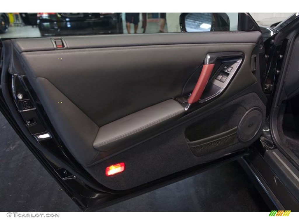 2012 Nissan GT-R Black Edition Black Edition Black/Red Door Panel Photo #85434729