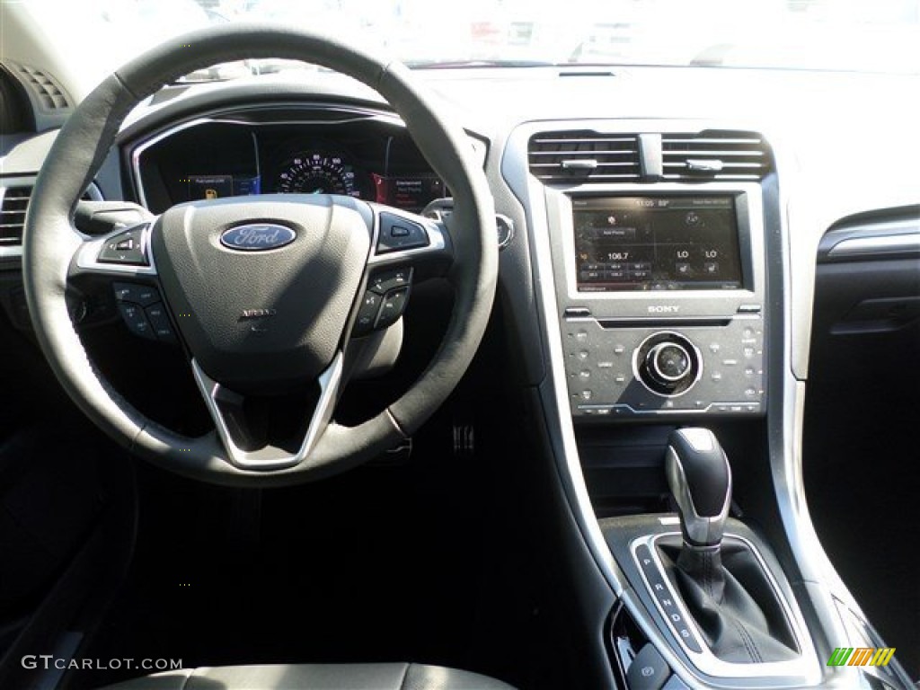 2014 Ford Fusion Titanium Charcoal Black Dashboard Photo #85436233