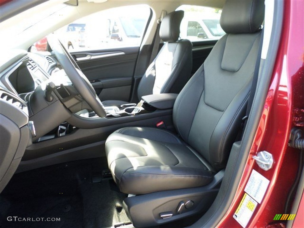 Charcoal Black Interior 2014 Ford Fusion Titanium Photo #85436370