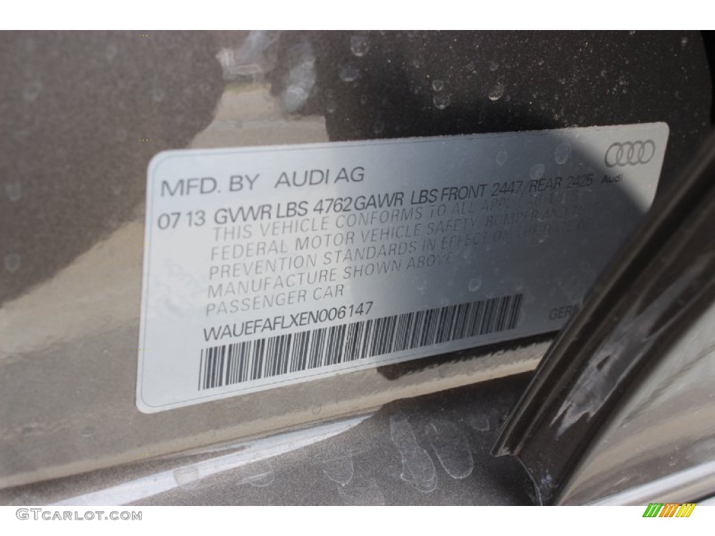 2014 A4 2.0T Sedan - Dakota Grey Metallic / Velvet Beige/Moor Brown photo #36
