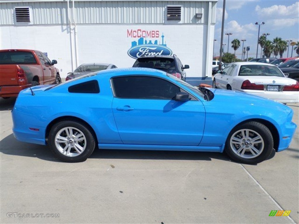 2013 Mustang V6 Coupe - Grabber Blue / Charcoal Black photo #5
