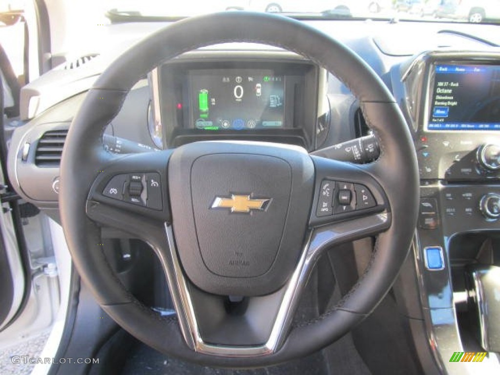 2014 Chevrolet Volt Standard Volt Model Jet Black/Dark Accents Steering Wheel Photo #85438692