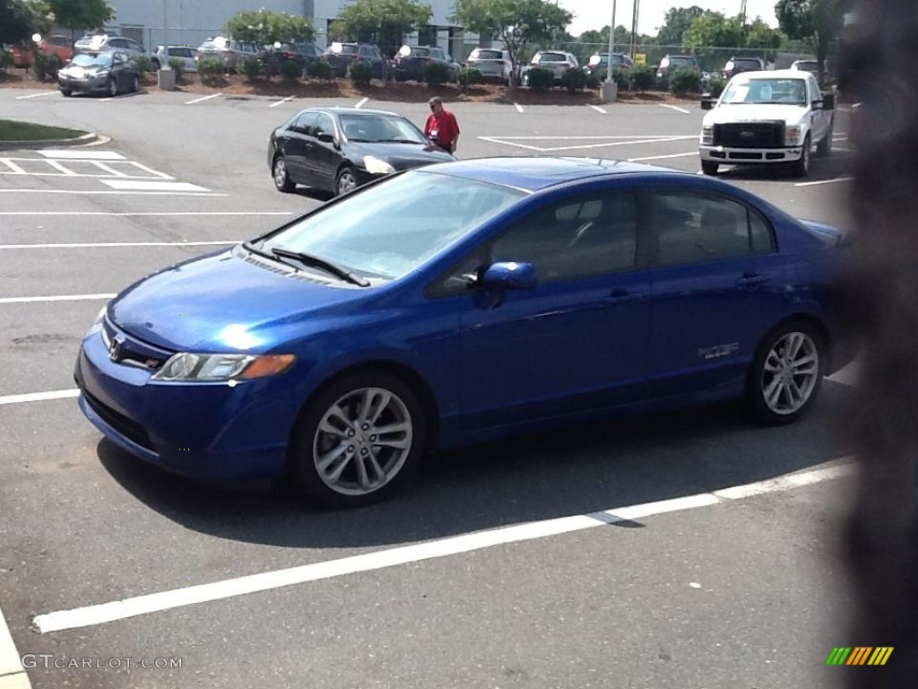 2007 Civic Si Sedan - Fiji Blue Metallic / Black photo #2