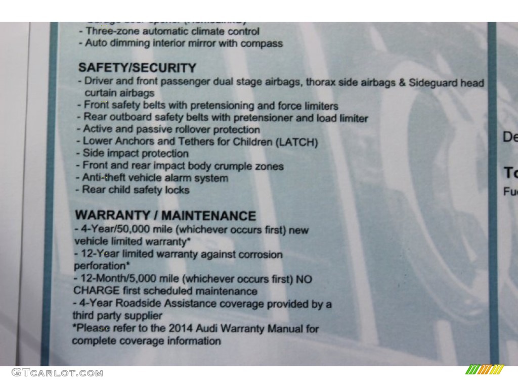 2014 Audi SQ5 Prestige 3.0 TFSI quattro Window Sticker Photo #85441713