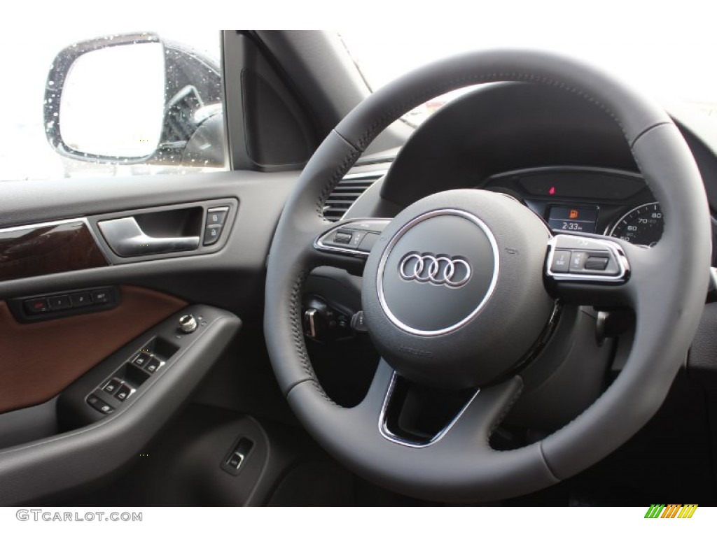 2014 Audi Q5 2.0 TFSI quattro Chestnut Brown Steering Wheel Photo #85442481