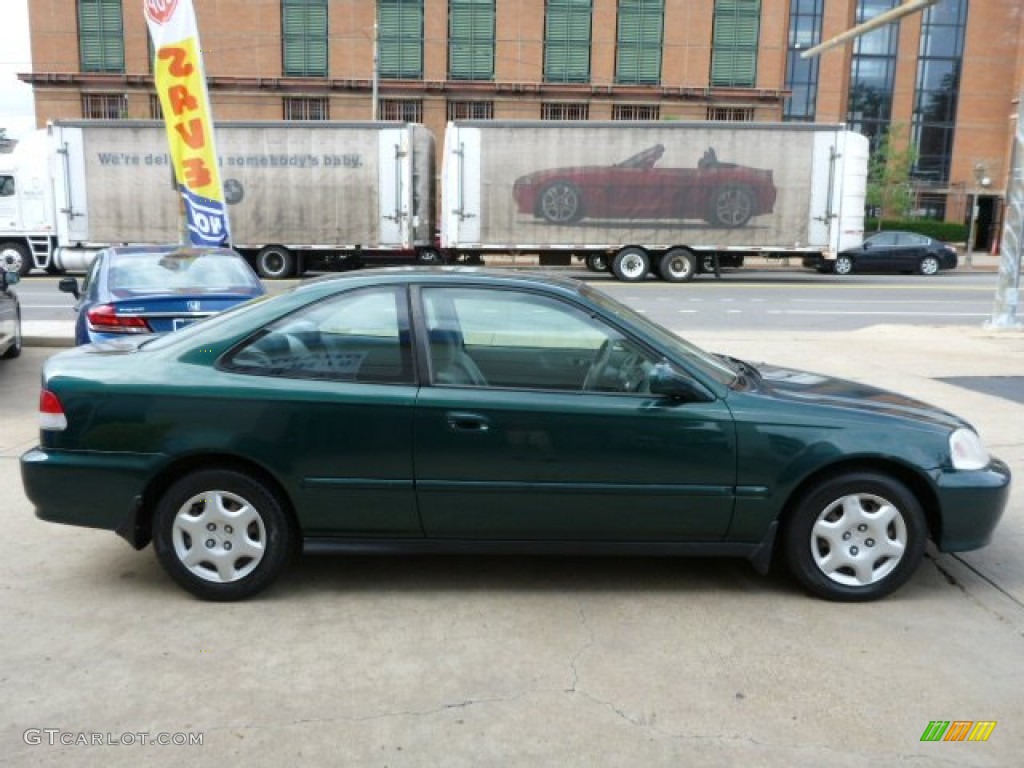 2000 Civic EX Coupe - Clover Green Pearl / Dark Gray photo #17