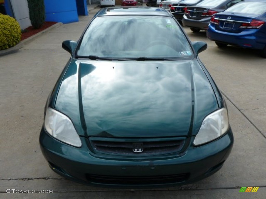 2000 Civic EX Coupe - Clover Green Pearl / Dark Gray photo #18