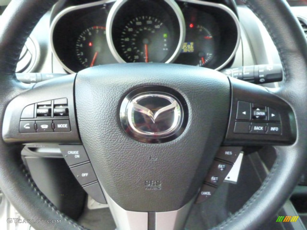 2011 Mazda CX-7 s Touring AWD Black Steering Wheel Photo #85444683