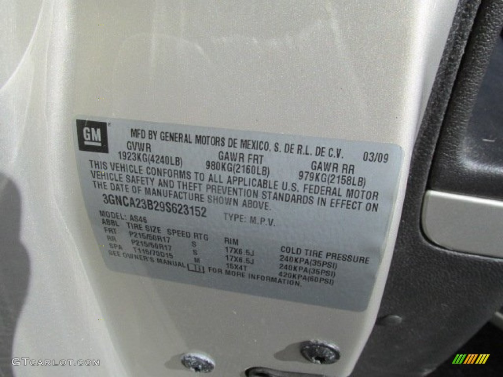 2009 HHR LT - Gold Mist Metallic / Ebony photo #24