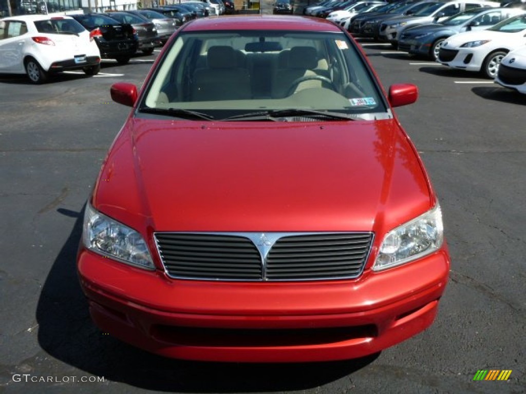 2002 Lancer LS - Rio Red Pearl / Tan photo #14