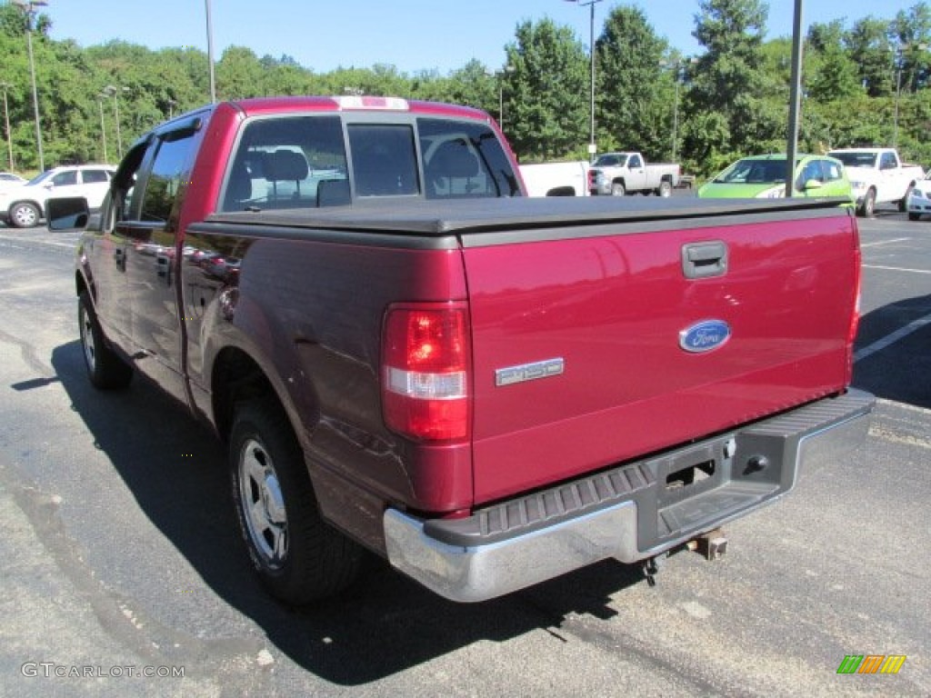 2005 F150 XLT SuperCrew - Dark Toreador Red Metallic / Black photo #6