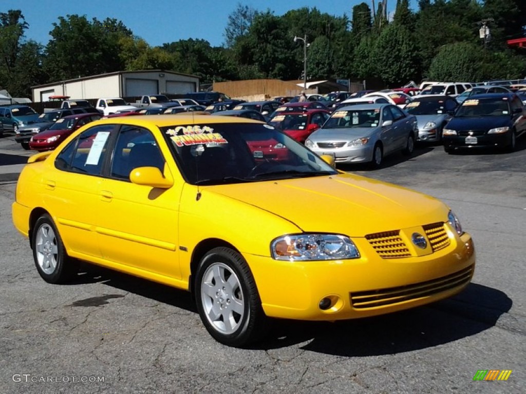 2006 Sentra 1.8 S Special Edition - Sunburst Yellow / Charcoal photo #2