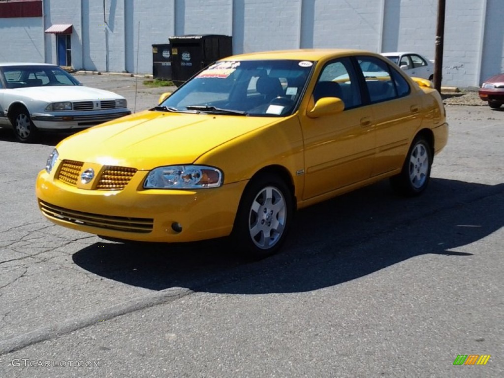2006 Sentra 1.8 S Special Edition - Sunburst Yellow / Charcoal photo #8