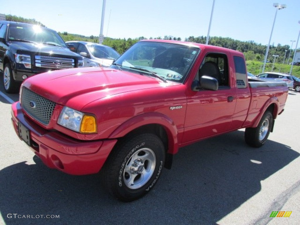 Bright Red 2001 Ford Ranger Edge SuperCab 4x4 Exterior Photo #85449771